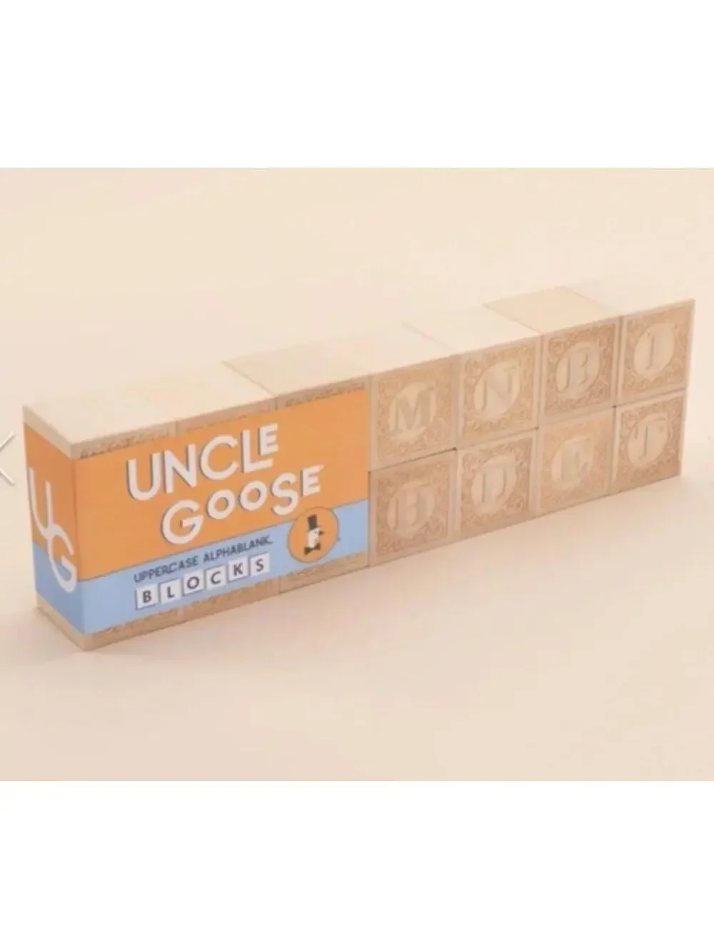 Uncle Goose Uppercase Alphablank Wooden Blocks Educational Toy Set ABC Learning!
